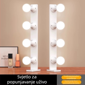 Stolna LED rasvjeta za dopunu za livestream, četiri reda, rasvjeta za šminkanje, tri temperature boje
