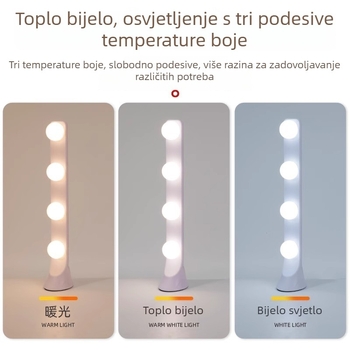 Stolna LED rasvjeta za dopunu za livestream, četiri reda, rasvjeta za šminkanje, tri temperature boje