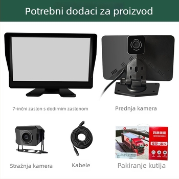 Display za vožnju unatrag s dvostrukim nadzorom, IPS zaslon, rezolucija 1920x1080, prednji i stražnji zapis