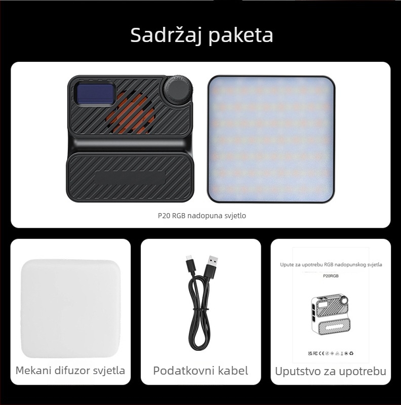RGB rasvjeta za kameru - ručno prijenosno mekano svjetlo, 10-50W, 2500K-9900K, za prijenos uživo i fotografiju
