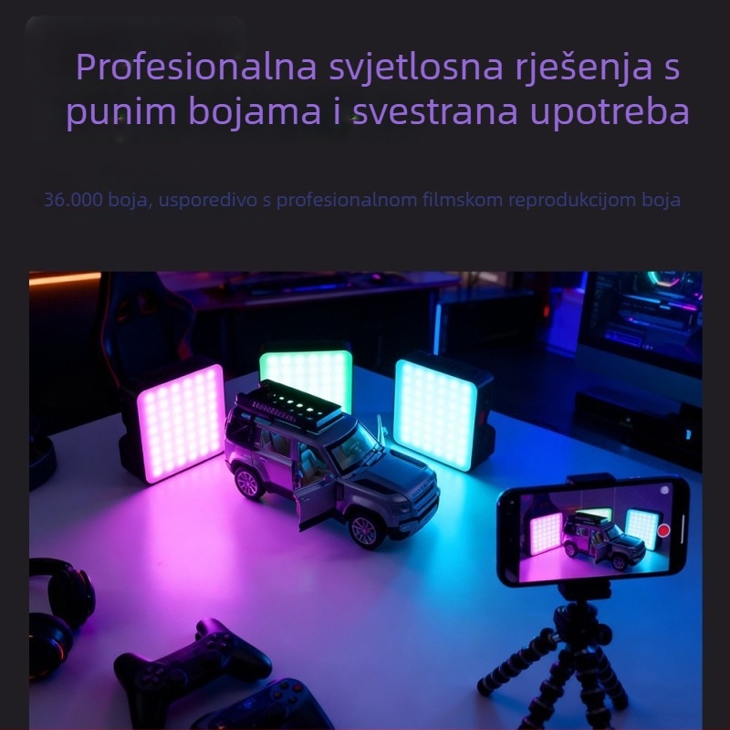 RGB rasvjeta za kameru - ručno prijenosno mekano svjetlo, 10-50W, 2500K-9900K, za prijenos uživo i fotografiju