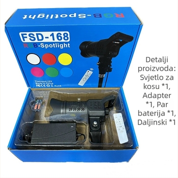 Fotografsko svjetlo za dopunu za prijenos uživo, 36W, 12V, model FSD-168, daljinsko upravljanje