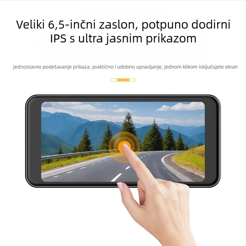 Dualna kamera za retrovizor automobila - 1080p, 120° vidno polje, Wi‑Fi, bez zaslona, TF kartica do 256 GB