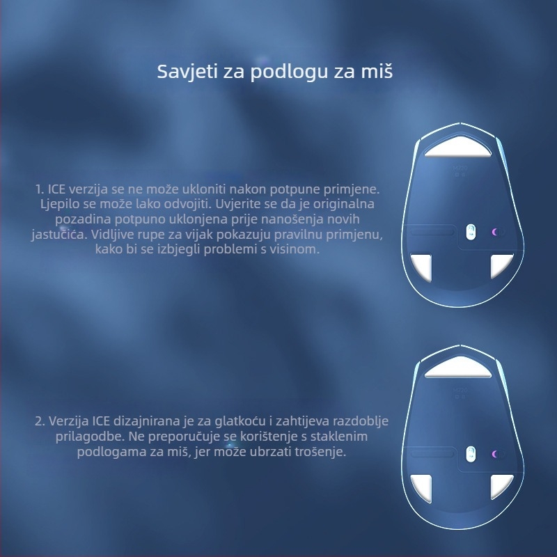 Naljepnica za stopice miša Logitech M720 — Ice Edition, Arc Edge, Esports glatko klizanje, Izvrsna izrada