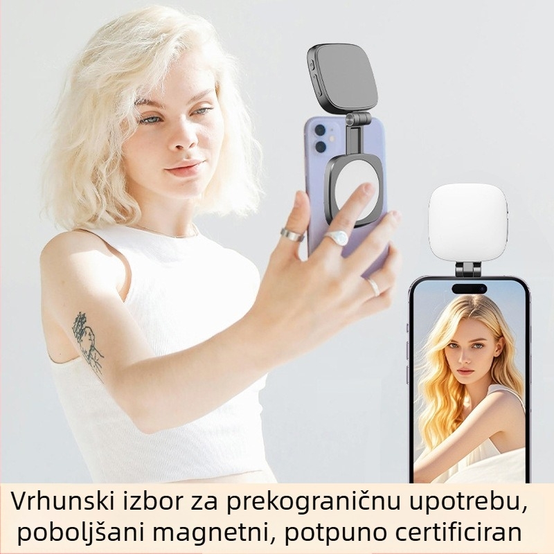 F662 magnetsko svjetlo za telefon, prijenosno svjetlo za selfie, sklopiva rasvjeta za prijenos uživo
