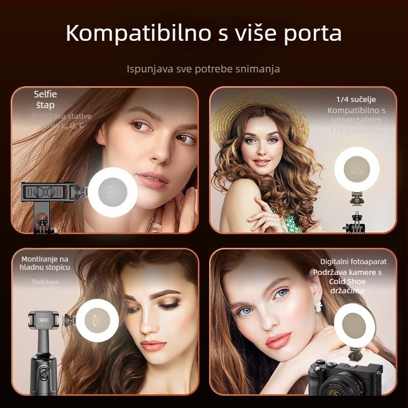 LED dopunsko svjetlo za mobilno emitiranje; model D07; snaga <10W; napon 3,7V; ručno držanje