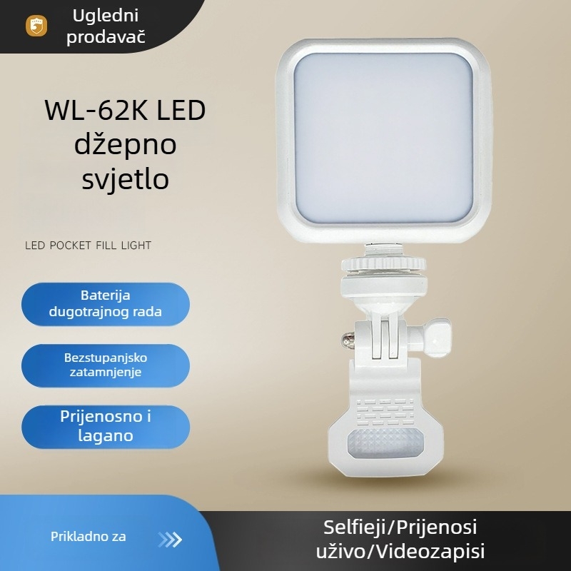 LED rasvjeta za dopunu, ručna džepna svjetiljka za prijenosno računalo i prijenos uživo, prilagodljiva temperatura boje u tri postavke, prijenosna