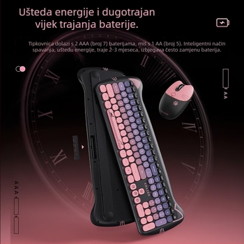 KN520 Bežični set tipkovnice i miša — Bluetooth i 2.4G povezivost, Bluetooth tipkovnica i Bluetooth miš, DPI 4000, ergonomski dizajn