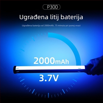 RGB rasvjeta za nadopunu, dimmer, LED štap za unutarnje fotografiranje, model P300, temperatura boje 2500K–9900K, snaga ispod 10W