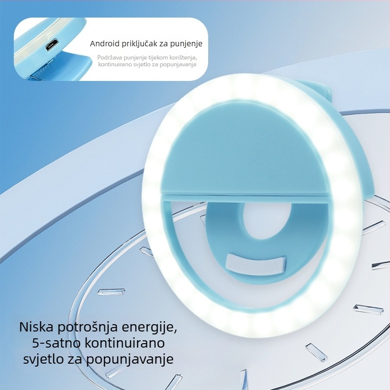RK12 Ring light za mobitel, za live streaming i selfije, prenosno LED osvjetljenje s punjivom baterijom