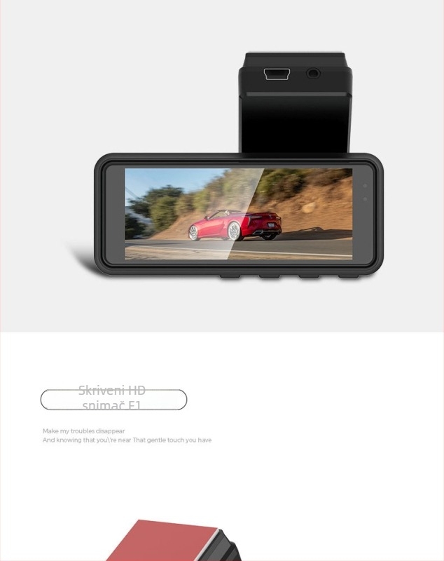 Automobilska dash kamera s dvostrukim objektivom (skrivena), 1080p HD, 3,16-inčni dodirni zaslon, 170° široki kut, podržava TF karticu do 64GB