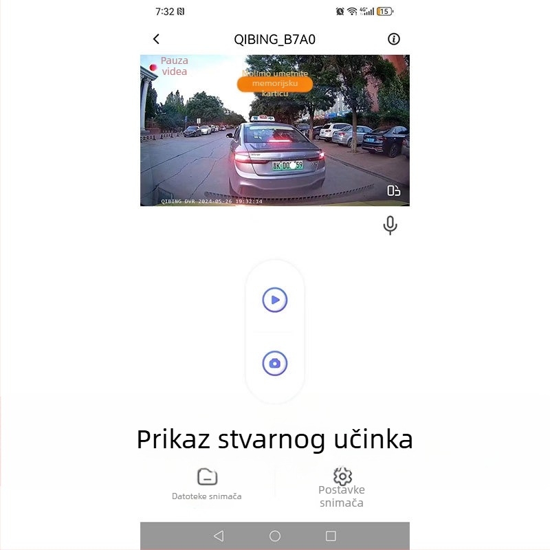 Dash kamera s CarPlay, 2160p, 170° kut snimanja, WiFi, 32GB TF kartica, nadzor parkiranja