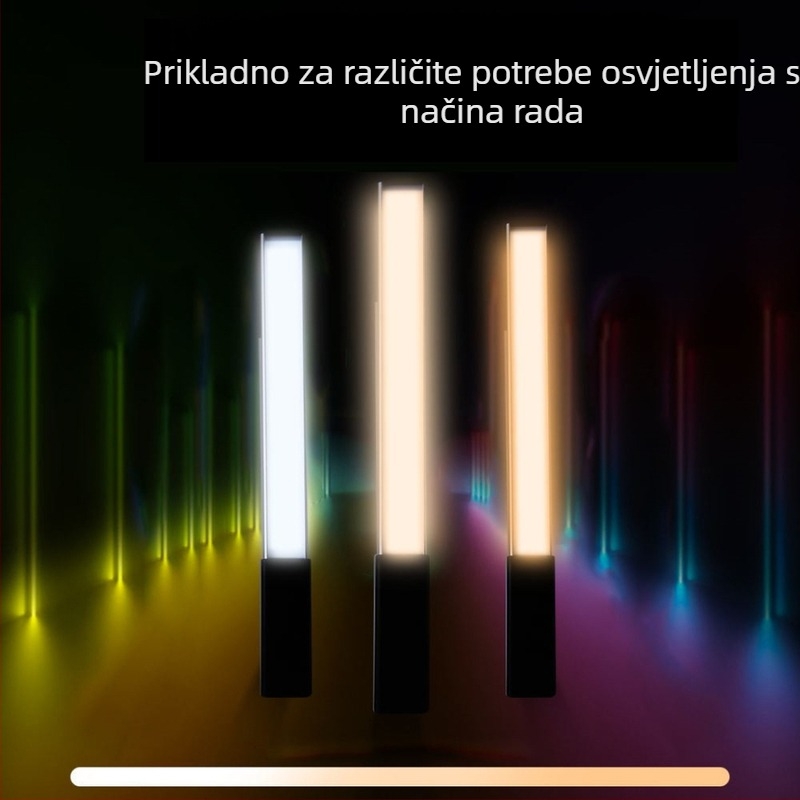 LED ručna svjetiljka za osvjetljenje popune, neprekidno podešavanje jačine, tri boje svjetla, ugrađena baterija (2600mAh x2), USB 5V napajanje, model Zc-dysy-12
