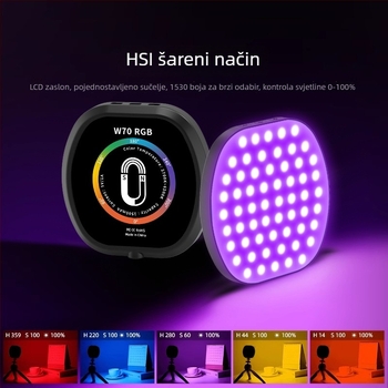 Magnetno LED svjetlo za dopunu za videokonferencije, RGB rasvjeta za prijenos uživo, za telefon i kameru, džepno svjetlo