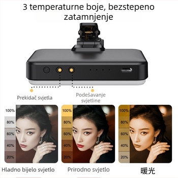 LED lampica za mobitel za livestream i fotografiranje, tri boje temperature, USB punjenje, kompaktna ambijentalna rasvjeta