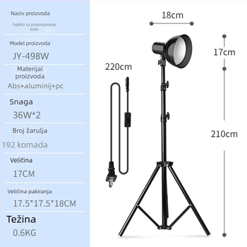 Lampa za kosu za portret — mekano studijsko osvjetljenje za prijenos uživo, sklopiva rasvjeta