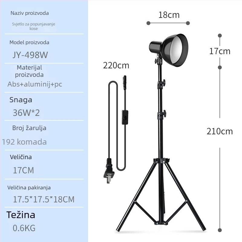 Lampa za kosu za portret — mekano studijsko osvjetljenje za prijenos uživo, sklopiva rasvjeta