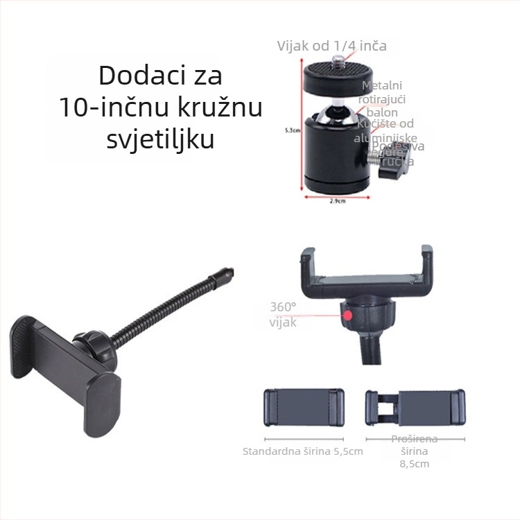 SH-d1 – kružno USB LED svjetlo za livestream i fotografiju, tri boje temperature, 220V, ispod 10W