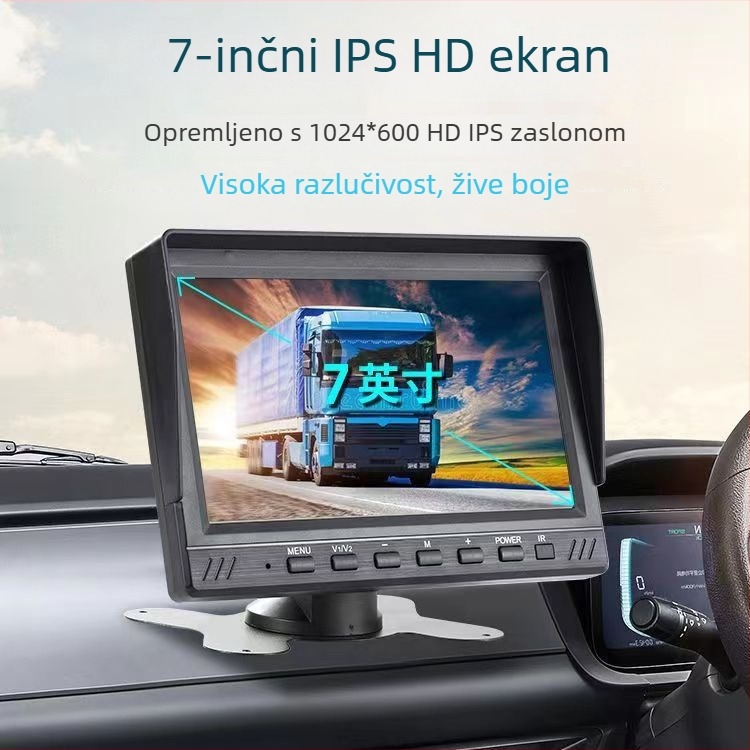 Kamionska dash kamera s dvostrukim snimanjem, prednji i stražnji, 1080p, 170°, TF kartica, napajanje 12-36V