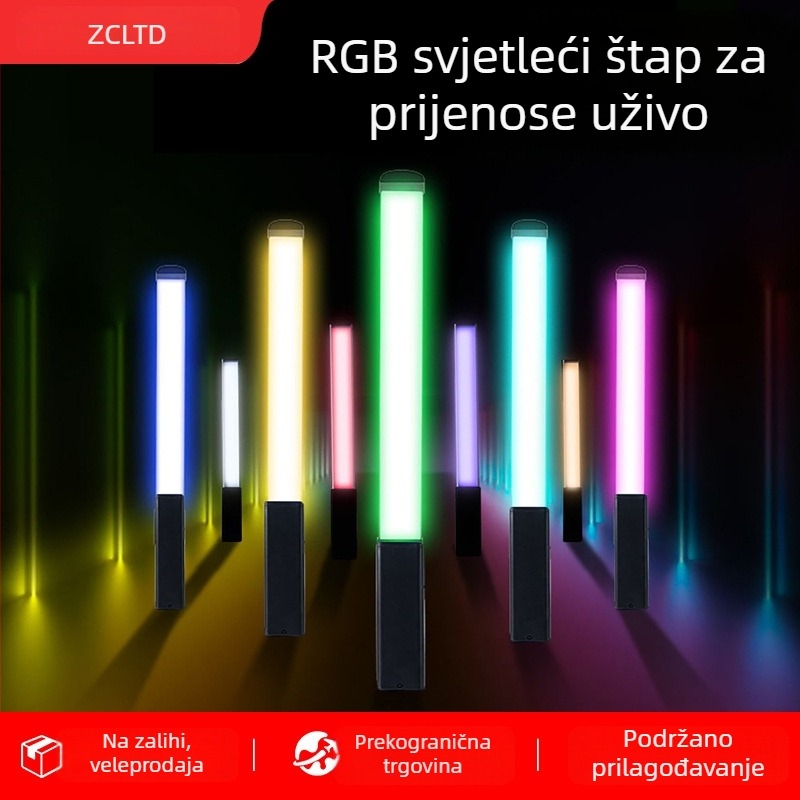 RGB LED ručna dopunska svjetlost sa devet temperatura boje za livestream i selfie, neprekidno podešavanje osvjetljenja