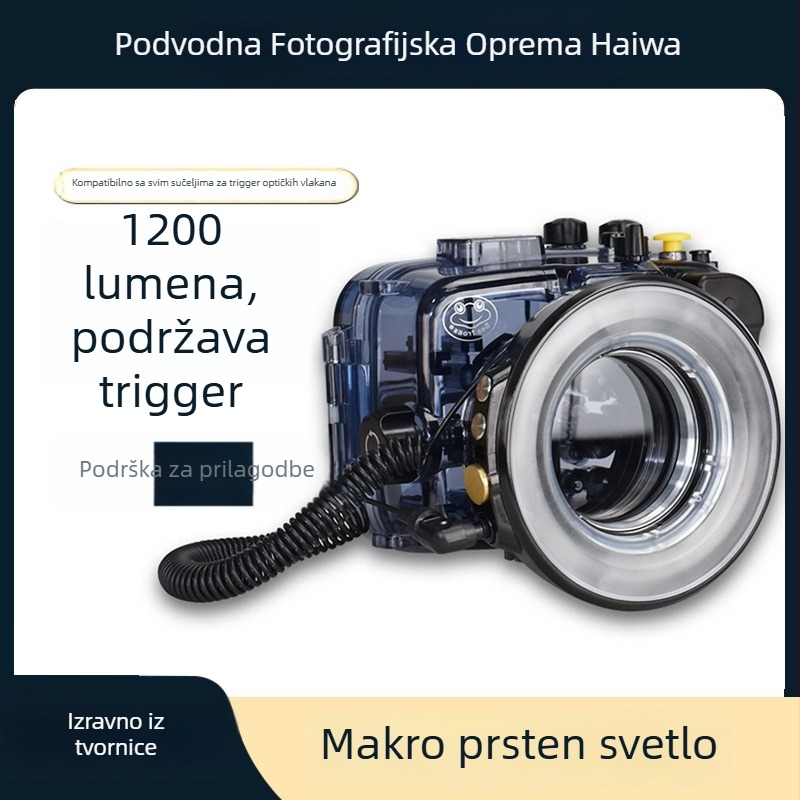 Seafrogs SL-108 Podvodno Makro Prstenasto Svjetlo s Ugrađenom Litijskom Baterijom, Težina 200 g, Uključuje: Prsten Svjetlo, Kabel Vlakna, Kuglasta Glava