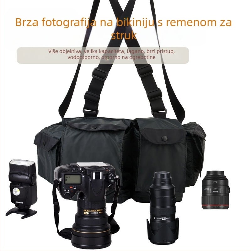 Tašna za fotoaparat SLR u pojasu, najlon, model yd1227, kompatibilna sa SLR fotoaparatom i 70–200 mm objektivom