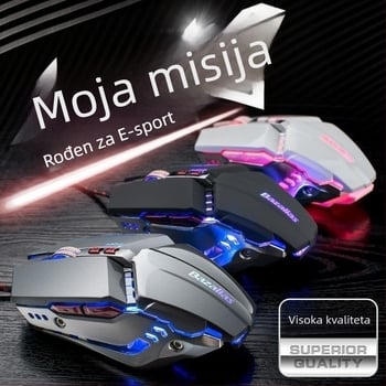 Žični gaming optički miš, 3500 DPI, 6 tipki, USB, za desktop računalo
