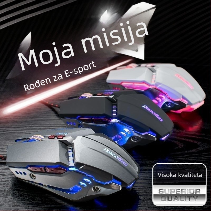 Žični gaming optički miš, 3500 DPI, 6 tipki, USB, za desktop računalo