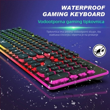 K13 žični USB set tipkovnice i miša s mehaničkim dojmom, pozadinskim osvjetljenjem, 1600 DPI