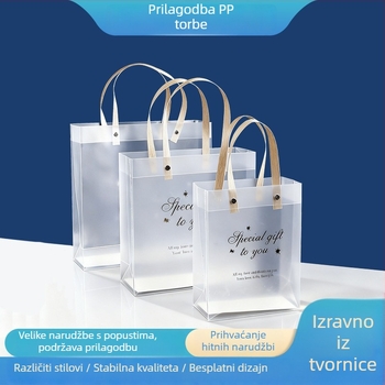 Prilagođene PP torbe za poklone, prozirne vrećice za slatkiše, matirane PVC vrećice za poklone, dvostruka debljina 40, 50.000/dan, izrađene po narudžbi
