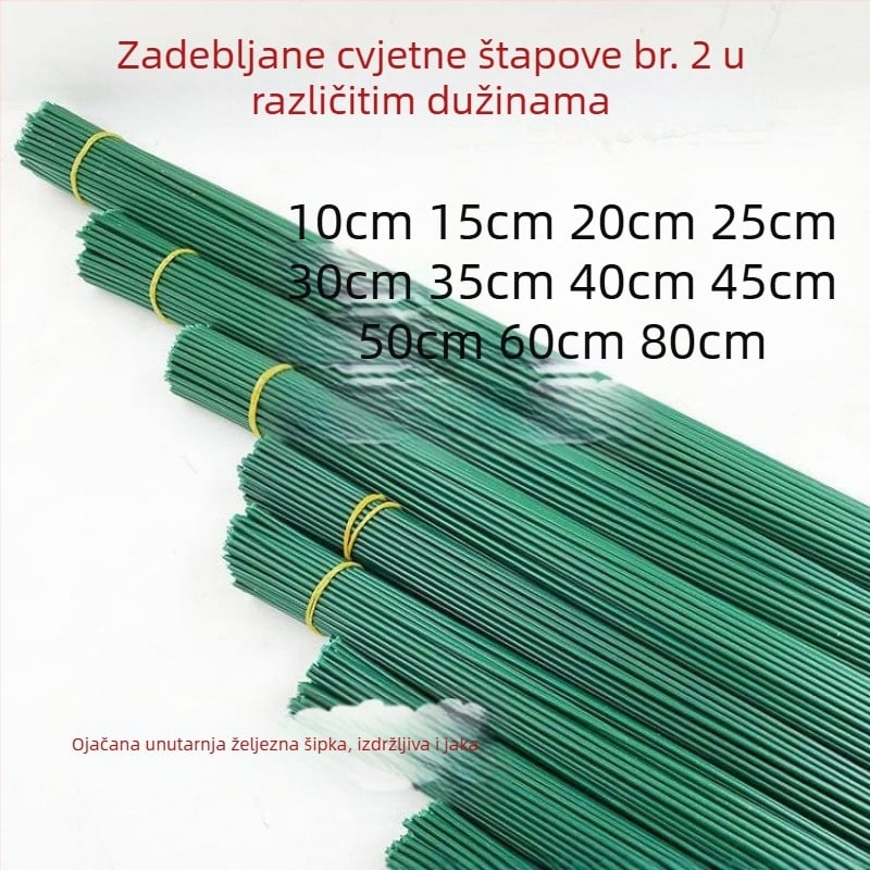 Umjetna cvjetna grana s plastičnim dijelom, željezna žica, gumirani debeli premaz, ručno izrađeno