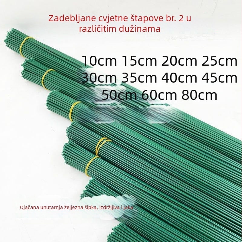 Umjetna cvjetna grana s plastičnim dijelom, željezna žica, gumirani debeli premaz, ručno izrađeno