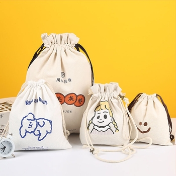 Prilagodljiva torbica s vezicama od pamuka i platna za opću ambalažu, s logotipom sitotiskom