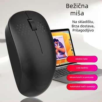Bežična optička miška 2.4G T1 - USB, 1600 DPI, 3 tipke, ergonomska, domet 10 m