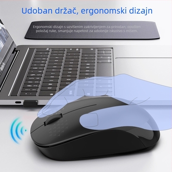Bežična optička miška 2.4G T1 - USB, 1600 DPI, 3 tipke, ergonomska, domet 10 m