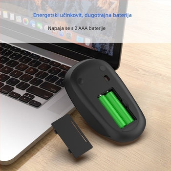 Bežična optička miška 2.4G T1 - USB, 1600 DPI, 3 tipke, ergonomska, domet 10 m