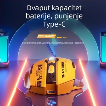 Bežična miša s Bluetoothom i 2,4 GHz, 1500 DPI, 2 tipke, 1 kotačić za pomicanje