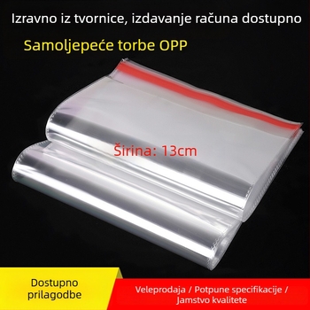 OPP polipropilenska samouzlika vrećica s otiskom logotipa, 100% novi materijal, toplo rezanje, ravni nož i nož s oblikom cvijeta, namijenjeno pakiranju nakita, odjeće, igračaka i svakodnevnih potrepština