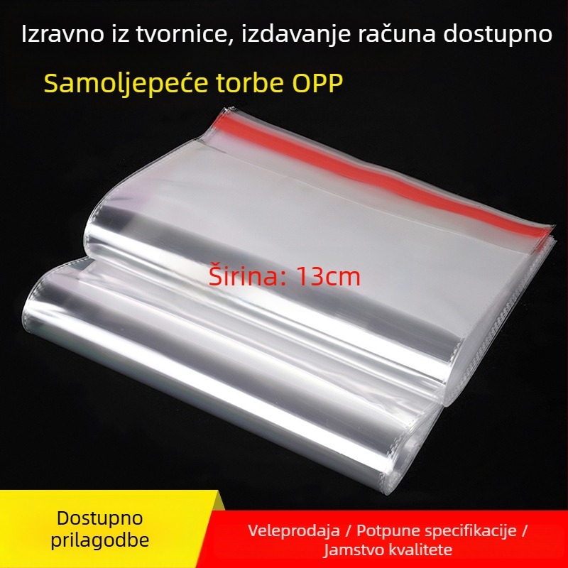 OPP polipropilenska samouzlika vrećica s otiskom logotipa, 100% novi materijal, toplo rezanje, ravni nož i nož s oblikom cvijeta, namijenjeno pakiranju nakita, odjeće, igračaka i svakodnevnih potrepština
