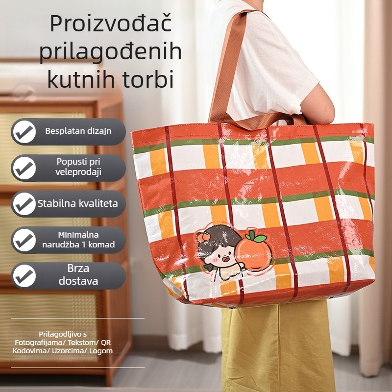 Ručna torba od plastične pletene mreže – nosivost 50; pogodna za odjeću i kozmetiku; opće pakiranje