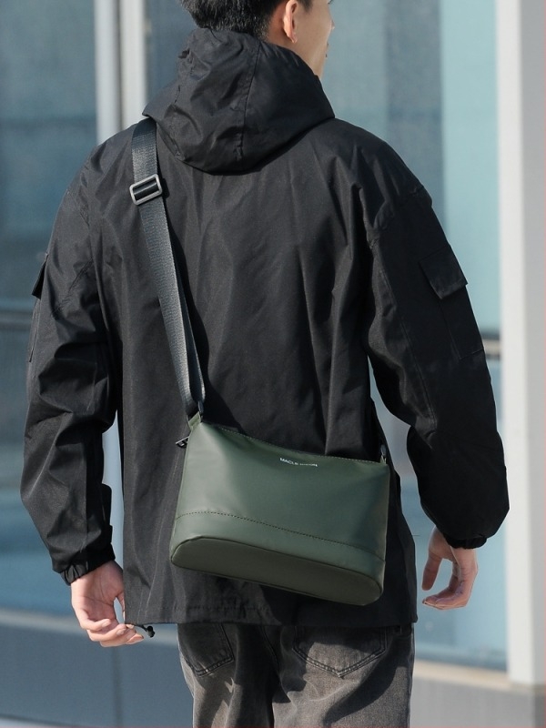 MACLE KIEON muška torbica preko ramena - stil National Tide New Wind, materijal koža s filmom, uzorak slova, vodootporna, ultra lagana