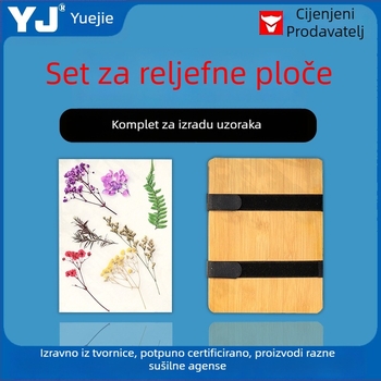 Set ploča reljefa s tipkom trake – cjeloviti paket alata za suho cvijeće, uključuje papir za postavljanje i apsorpcijsku ploču, u kutiji