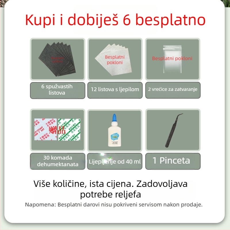 Set ploča reljefa s tipkom trake – cjeloviti paket alata za suho cvijeće, uključuje papir za postavljanje i apsorpcijsku ploču, u kutiji