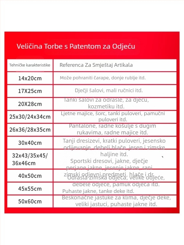 Torba za odjeću sa zatvaračem, prozirna matirana vrećica za skladištenje, samozapečatljiva, debela, mogućnost tiska