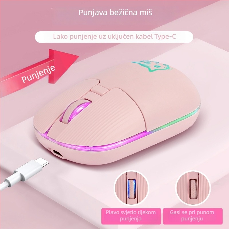 Bežična miša — ergonomična, 2400 DPI, 6 tipki, 2.4GHz bežična, USB sučelje (ergonomija; 2400 DPI; 6 tipki; 2.4GHz; USB)