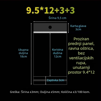 OPP samoljepljiva trokutna vrećica, prozirna tiskana vrećica za odjeću i maske, prilagodljiva