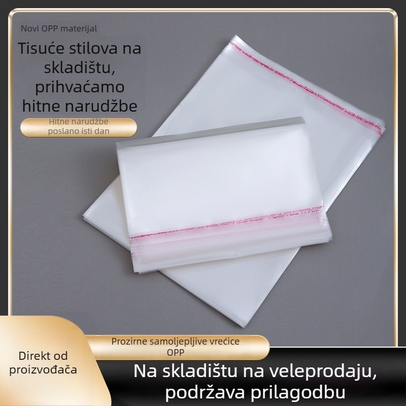 OPP samoljepljiva trokutna vrećica, prozirna tiskana vrećica za odjeću i maske, prilagodljiva
