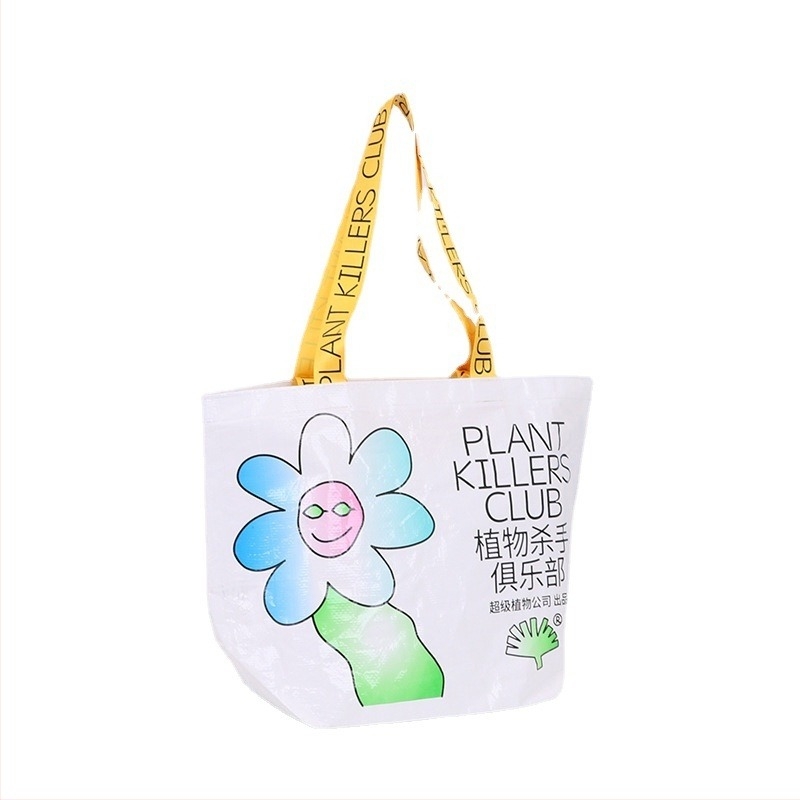 Ručna tkana torba s logotipom i laminiranim PP, debela plastična torba u obliku čamca s uzorkom zmije za skladištenje i pakiranje odjeće, mogućnost prilagodbe debljine