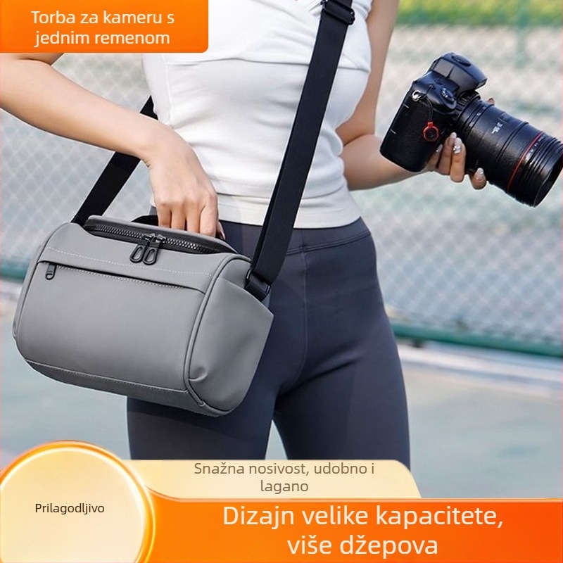 Torba za kameru – vodootporna, otporna na habanje, smanjuje opterećenje; PU materijal; Za DSLR i bez ogledne kamere; Torba preko ramena za putovanja; zakrivljena naramenica; ljeto 2025