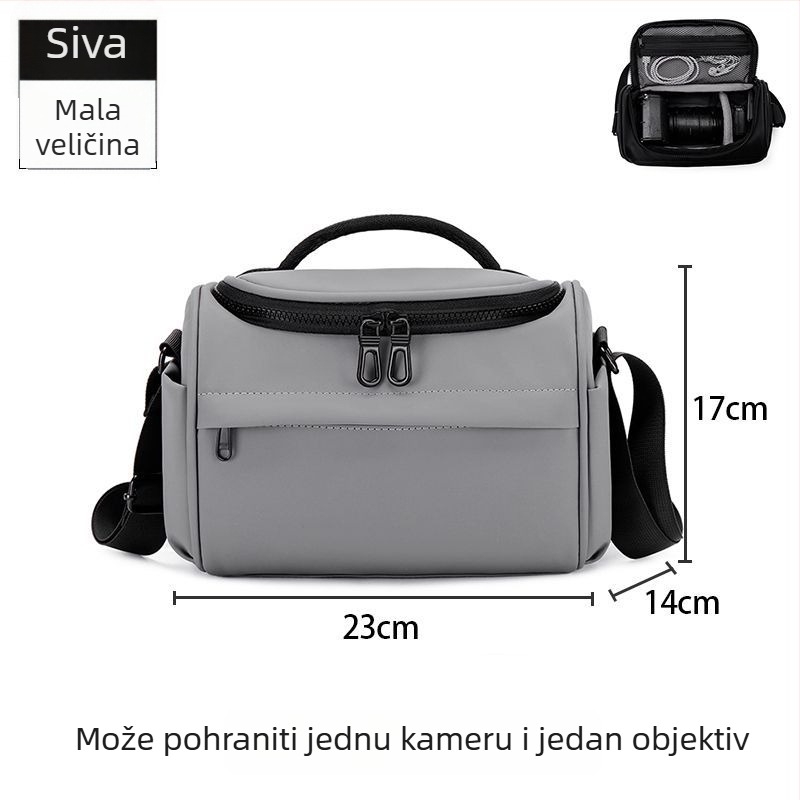 Torba za kameru – vodootporna, otporna na habanje, smanjuje opterećenje; PU materijal; Za DSLR i bez ogledne kamere; Torba preko ramena za putovanja; zakrivljena naramenica; ljeto 2025